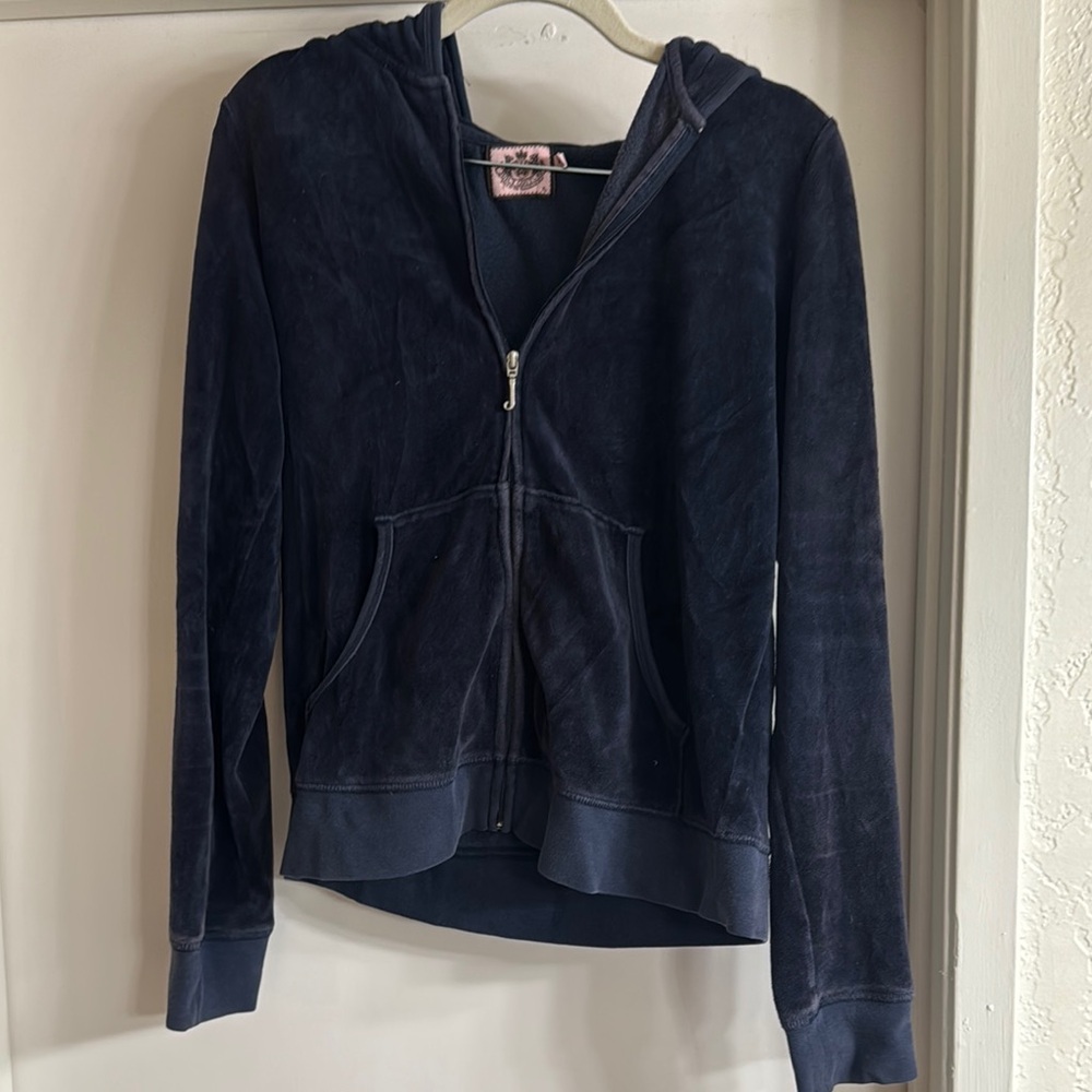 VINTAGE Juicy Couture Dark Blue Velour Hoodie